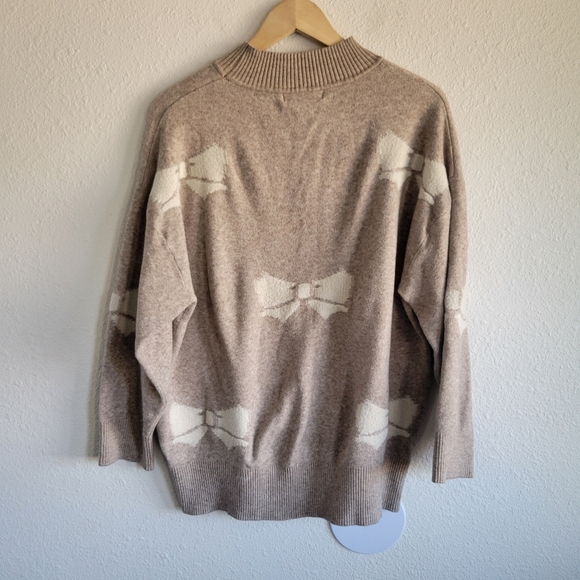 Emma's Expressions Bow Beige Tan Crew Neck Sweater Top Womens Size XL - Picture 6 of 7